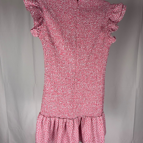 French Connection Elao Verona Crepe Smocked Dress Pink Sz M Pink Party Cocktail - Picture 5 of 13